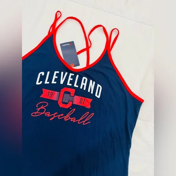 Cleveland Indians Fanatics Women's Plus Size Scoop Neck Navy Tank Top XXL NWT - Picture 3 of 7